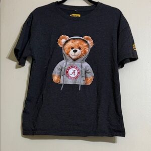 DREW Black T-Shirt with Bear in Hoodie Graphic